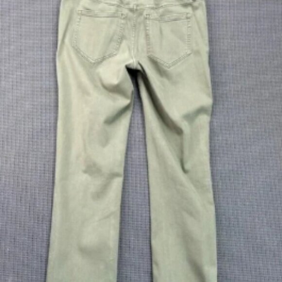 Lands End Womens Mid Rise Straight Leg Jeans Size 2P Khaki - Picture 2 of 7